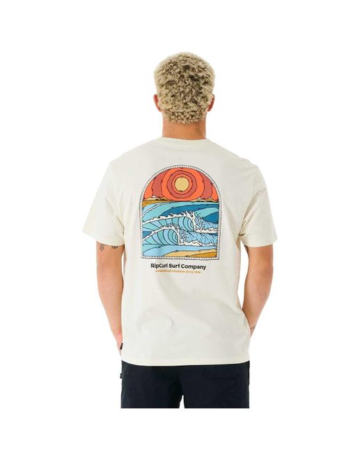 Rip Curl White X Graphic Tees for men
