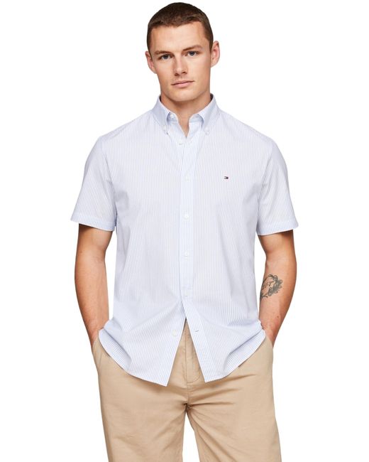 Tommy Hilfiger Hemd Flex Poplin Kurzarm in White für Herren