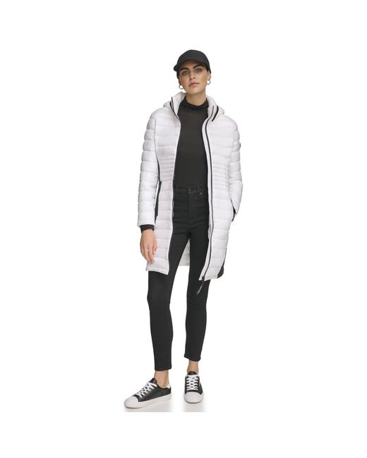 Calvin Klein Black Long Light-weight Puffer Jacket