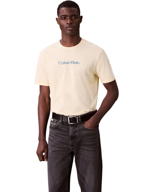 Calvin Klein Jeans Ss Glitched Logo Eu Classic Tee Lv04rc858g Grafische T-shirts in het Black voor heren