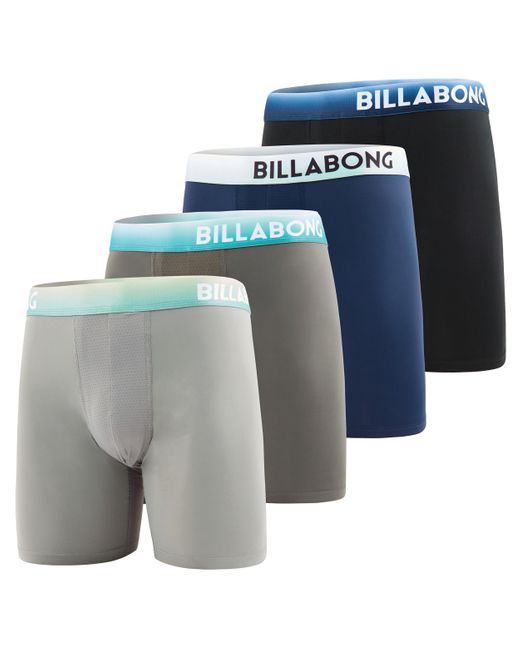 Billabong Blue S Underwear 4 Pack Microfiber Long Leg Performance S Boxer Briefs for men