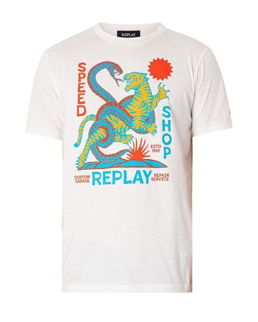 Replay White Adult M6838 .000.2660 T-shirt