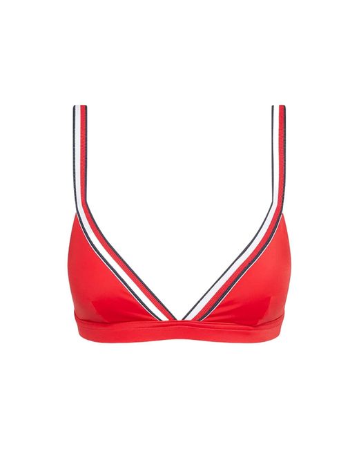 Tommy Hilfiger Red Triangle Cup Bikini Top Padded