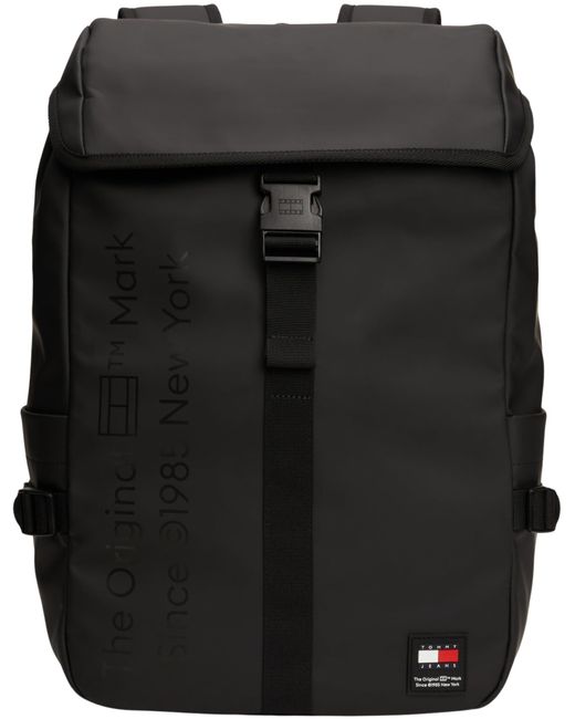 Tommy Hilfiger Black Tjm Daily + Flap Backpack for men