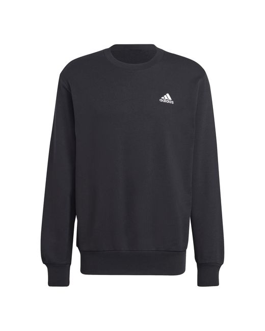 Adidas Blue Essentials French Terry Embroidered Small Logo Sweatshirt for men