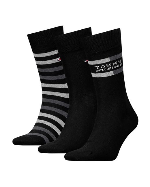 Tommy Hilfiger 8719965009202 Giftbox Tommy Stripe Classic Sock in Black für Herren