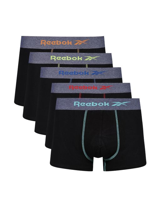 Reebok Boxer Shorts Colourful Nylon Waistband And Moisture-regulating-pack  Of 5 in Black for Men | Lyst UK