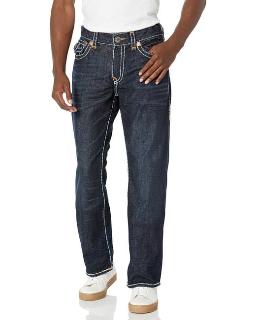 True Religion Billy Double Raised Super T Flap Boot Cut Jeans in Blue für Herren