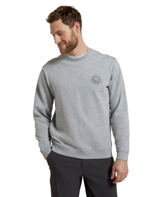 Mountain Warehouse Gray Compass Crew Neck Sweatshirt Light Grey Xs for men