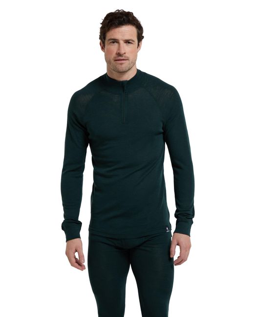 Haut Thermique en Mérinos à Manches Longues s - Respirant, Demi-Zip, Chaud et Confortable - pour Le Mountain Warehouse pour homme en coloris Blue