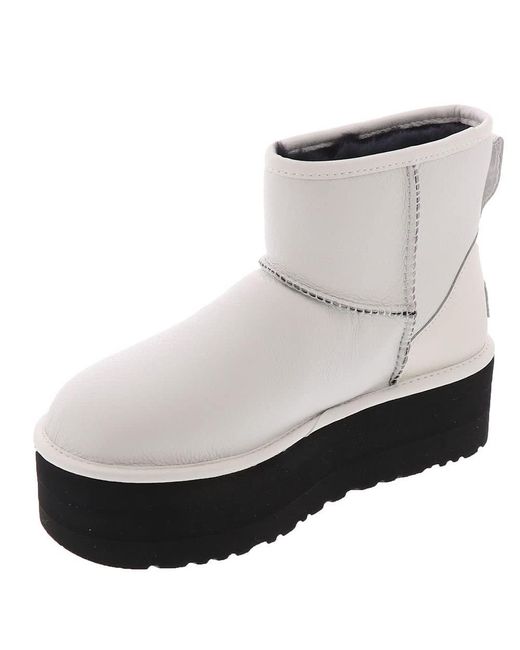 UGG Classic Mini Platform Boots in White | Lyst