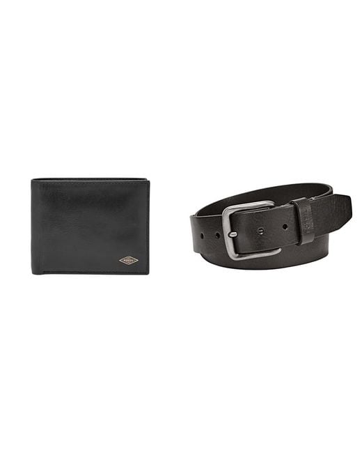Uomo Ryan Portafoglio in pelle nera e cintura Brody di Fossil in Black da Uomo