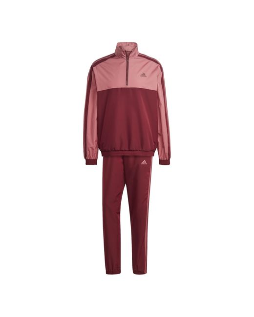 Adidas Red M 1/4 Zip Wv Ts Tracksuit for men