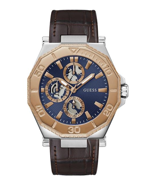 Guess Gray Watch Watch Prime Leather for men