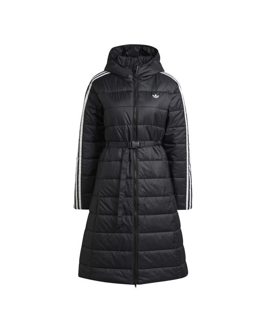 Adidas Black Hooded Premium Long Slim Parka Jacket