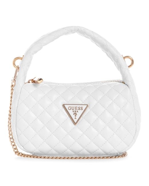 Guess White Rianee Quilt Mini Hobo Evening