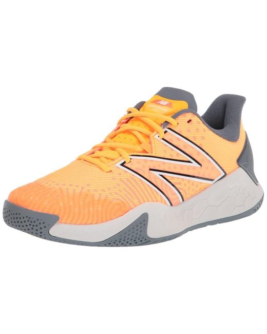 New Balance Orange Fresh Foam X Lav V2 Hard Court Tennis Shoe for men