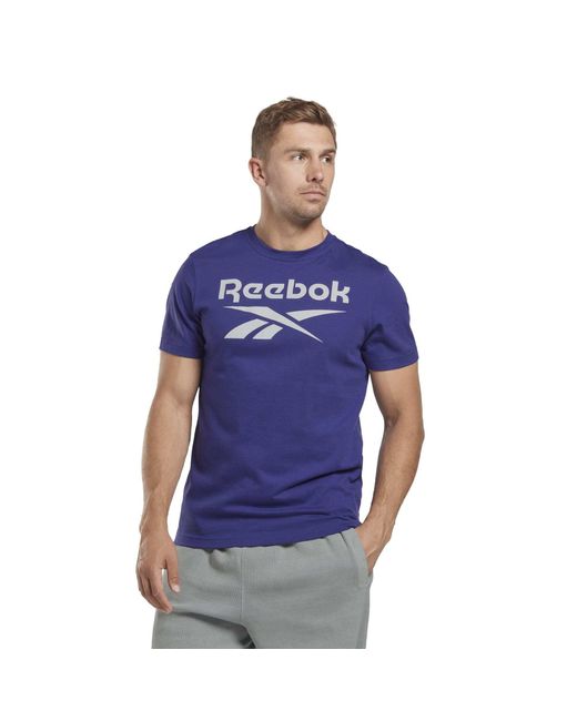 Identity Big Logo T-Shirt di Reebok in Blue da Uomo