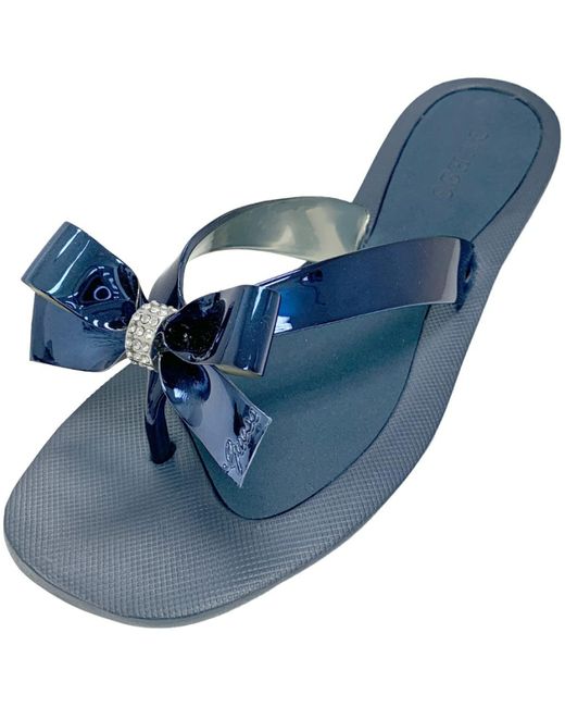 Guess Blue Frauen Flip Flops Blau Groesse 9 US /40 EU