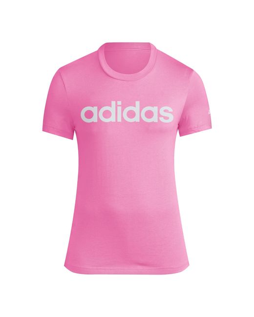 Adidas Pink Essentials Slim Logo Tee