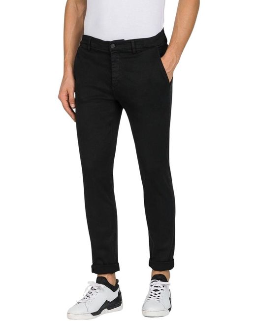 M9627 Zeumar Hyperchino Color Xlite Pantaloni di Replay in Black