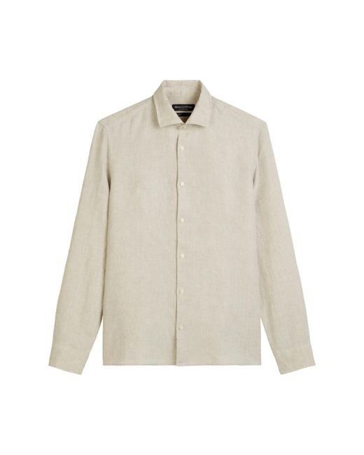 Marc O' Polo Marc OߴPolo Leinenhemd Langarm Shaped Fit in White für Herren
