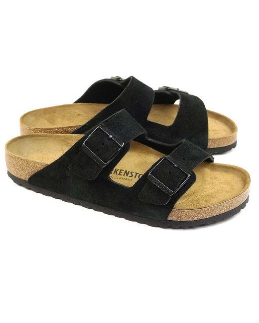 Birkenstock , Black/white, 38 for men