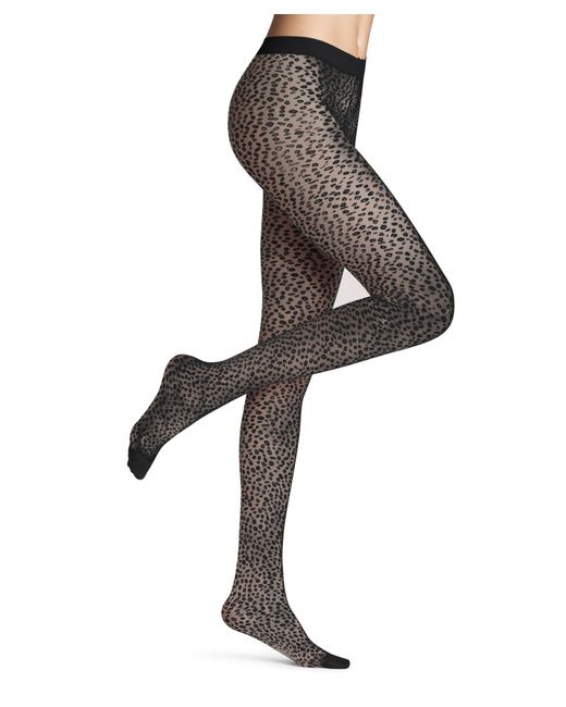 Shell Fragments 20 DEN W Ti trasparenti velati fantasia 1 paio di Falke in Black