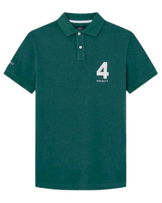 Hackett Green Hackett Heritage Number Short Sleeve Polo L for men