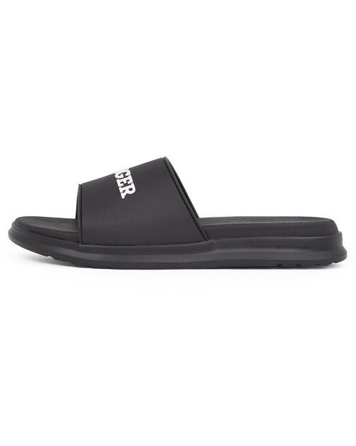 Tommy Hilfiger Black Dual Density Hilfiger Pool Slide for men