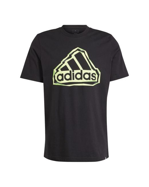 Adidas Grafisch T-shirt Met Gevouwen Badge Voor in het Black voor heren