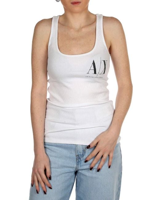 Emporio Armani White AX Armani Exchange Icon Logo Tank Top Trgershirt/Cami Shirt
