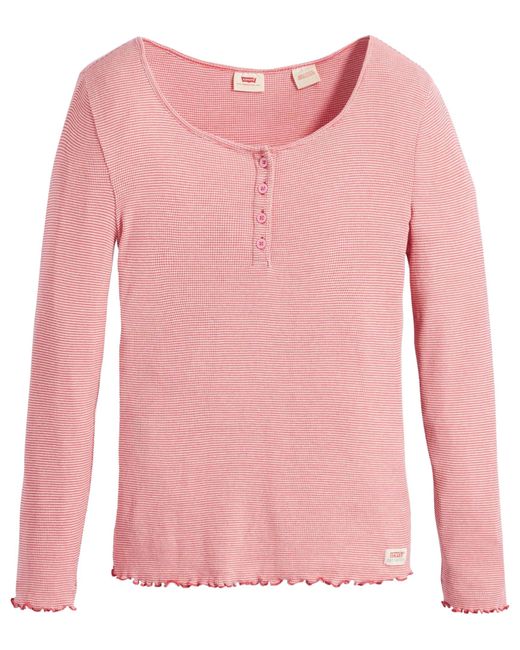 Levi's Pink Dry Goods Henley Long-sleeve Sweater