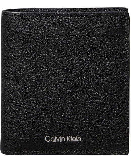 Foil Emboss Slim Trifold W/Card Lv04D1063G di Calvin Klein in Black
