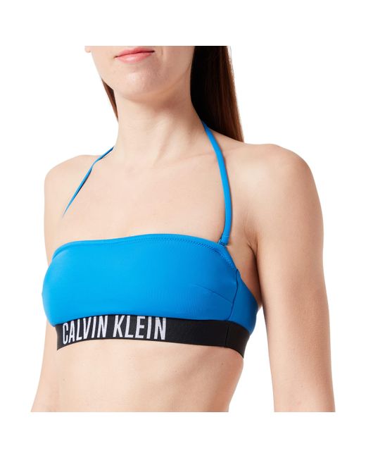 Top Bikini a Fascia Donna Imbottito di Calvin Klein in Blue