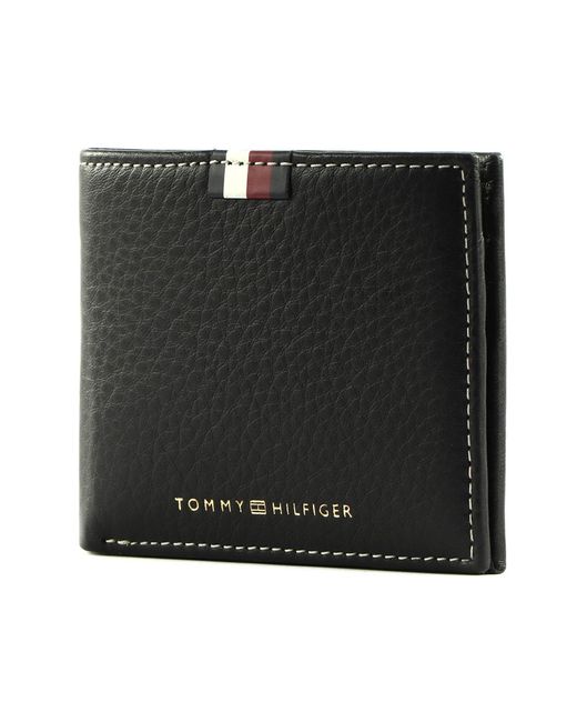 Tommy Hilfiger Th Premium Corporate Leather Mini Cc Wallet Black voor heren