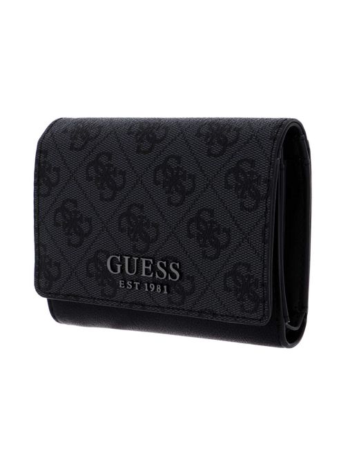 Guess Black Mika Slg Small Trifold Coal