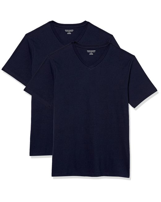 2-Pack Regular-Fit Short-Sleeve V-Neck T-Shirt di Amazon Essentials in Blue da Uomo