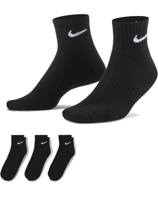 Nike Everyday Lightweight Training Socks Socken 3er Pack in Black für Herren