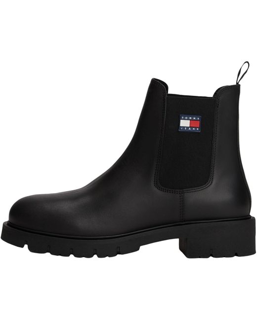 Tommy Hilfiger Black Tjw Chelsea Leather Boot En0En02825 Niedrige Stiefel