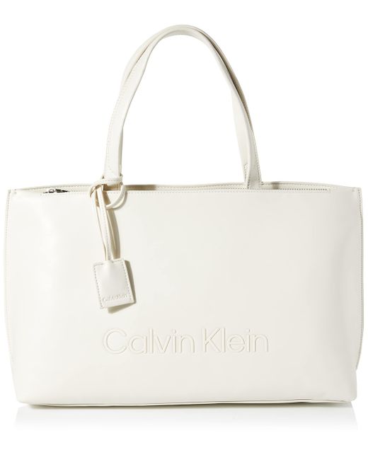 Calvin Klein White Ck Set Shopper Md Tragetasche