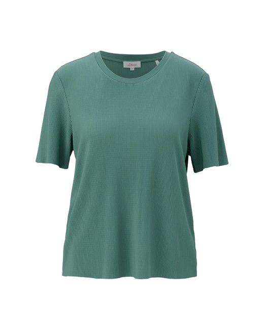 S.oliver Green T-Shirt mit Plisseefalten