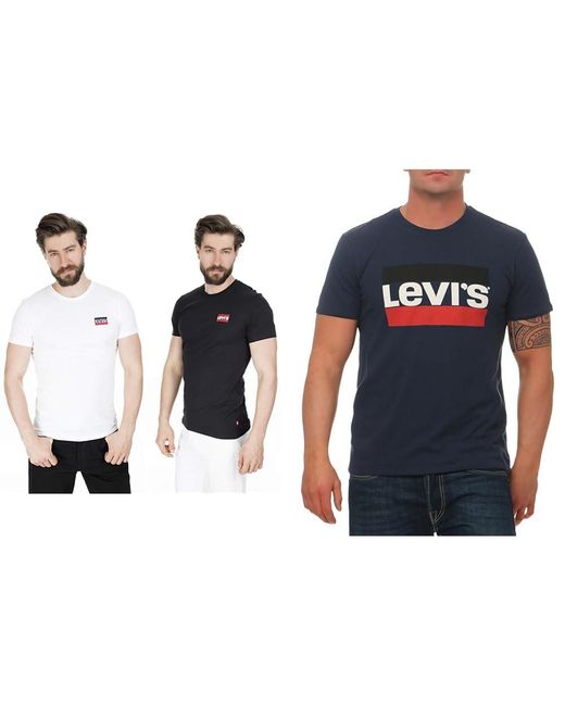 Levi's T-shirt Sportwear White/mineral Black Xl T-shirt Dress Blues Xl for men