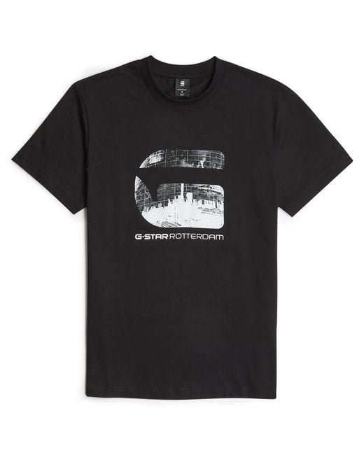 G-Star RAW Rotterdam R T T-shirt Voor in het Black voor heren