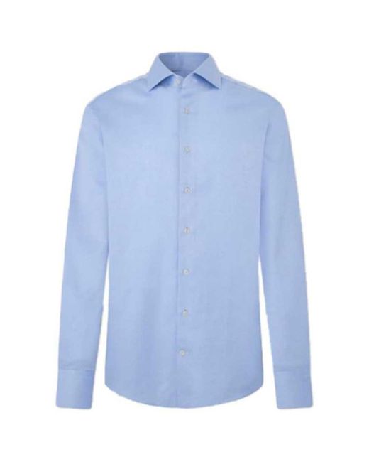 Hackett Blue Dobby Texture Shirt for men