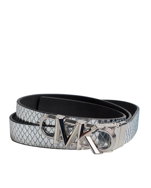 Cintura sottile reversibile in pelle metallizzata da donna 558992 di Michael Kors in Black da Uomo