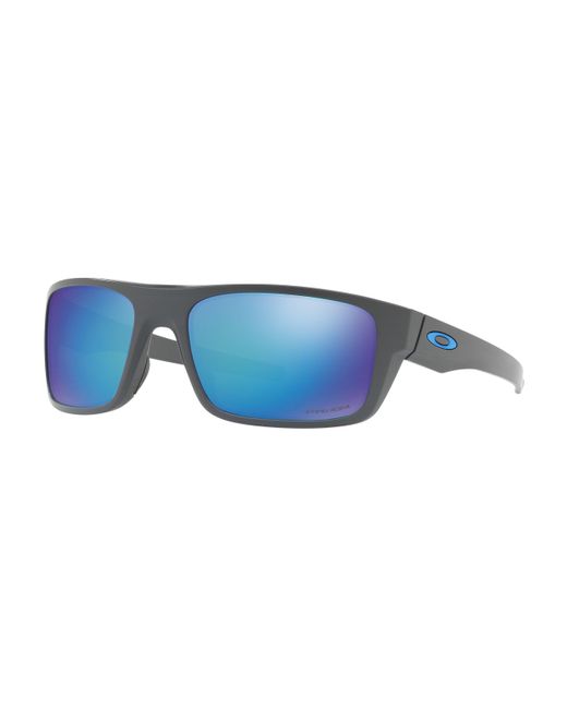 Oakley Black Drop Point Sunglasses Matte Dark Grey With Prizm Sapphire Polarized Lens + Sticker for men