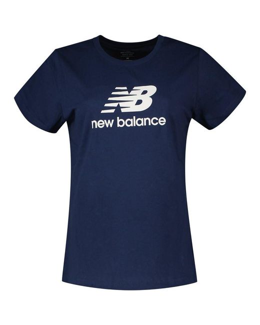 New Balance Blue Nb Essentials Stacked Logo Short Sleeve T-shirt L for men