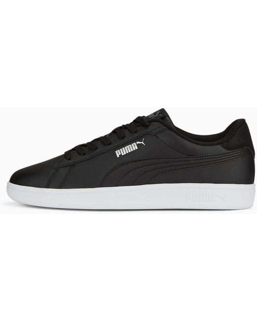 Puma smash trainers in black and white deals