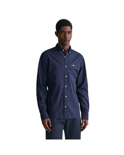 Gant Slim Poplin Shirt Klassisches Hemd in Blue für Herren